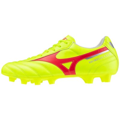 Zapatos De Fútbol Mizuno Morelia II Club Mujer - Verdes Amarillos / Rojos / Plateados - Chile M479Q